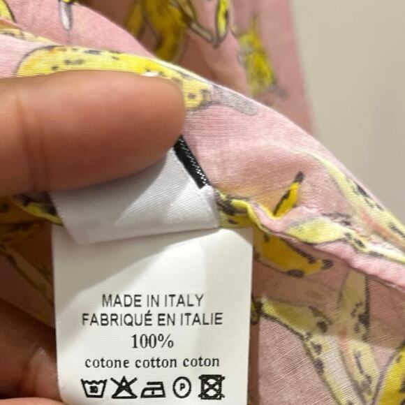 Ottod’Ame Banana Pink & Yellow Peasant Blouse Sz 4 - Picture 6 of 7